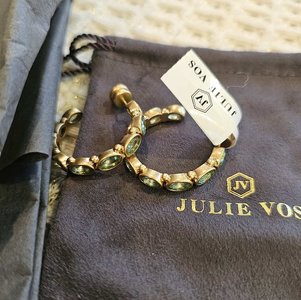 Julie Vos Mykonos Hoop Earrings, Medium, Bahamian Blue, New!